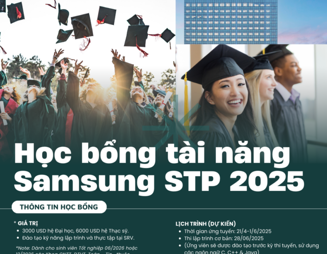 Thông báo chương trình học bổng tài năng Samsung 2025